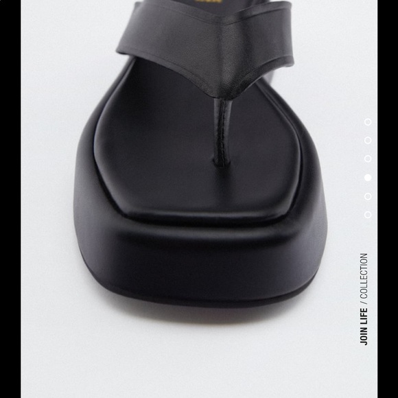 Zara 90s Block Thong Sandals Flat Leather Sandal - Picture 9 of 9